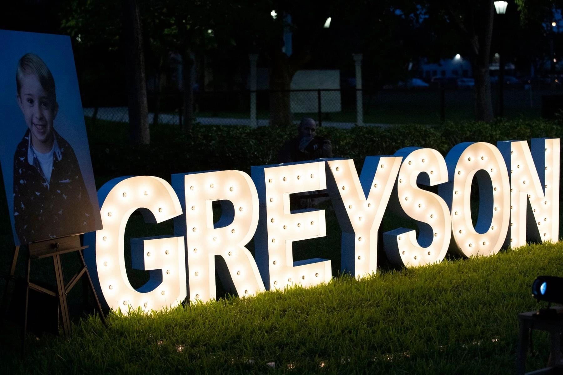 Greyson — illuminated memorial tribute display